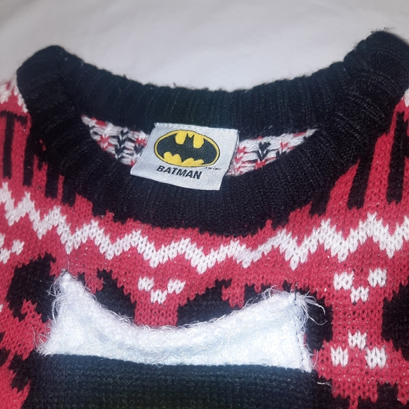 Batman | Christmas Sweater Red / Black Size 5 - Picture 3 of 8